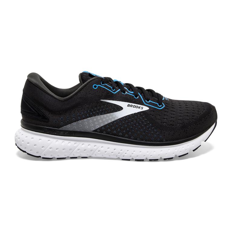 Brooks Glycerin 18 Men's Road Running Shoes - Black/Atomic Blue/White (38651-GWXL)